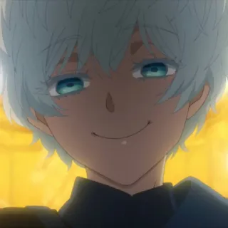 🫧 25c2d3dc 애니메이션, 캐릭터, 웃는, 파란 머리, 일러스트 telegram sticker