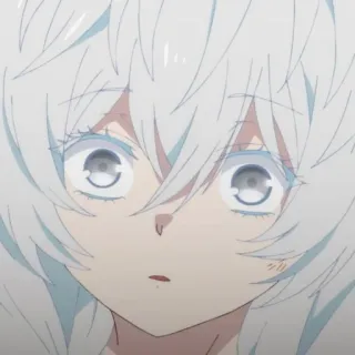 🫧 85870631 애니메이션, 만화, 흰 머리, 표정, 애니메이션 소녀, 캐릭터 telegram sticker