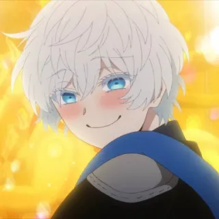 🫧 91aa9b66 애니메이션, 만화, 흰머리, 파란 눈, 귀여운, 캐릭터 telegram sticker