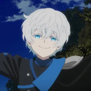 🫧 dadff083 애니메이션, 소년, 흰머리, 파란 눈 telegram sticker