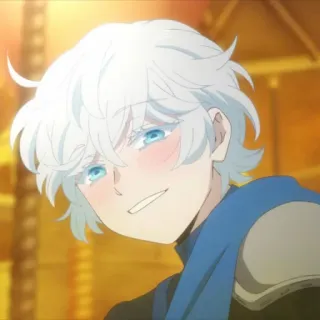 🫧 f0871843 애니메이션, 만화, 흰머리, 파란 눈, 미소, 귀여운, 캐릭터 telegram sticker