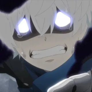 🫧 f1f9d6f9 애니메이션, 울음, 슬픈, 흰머리, 감정적인, 캐릭터, 눈물 telegram sticker