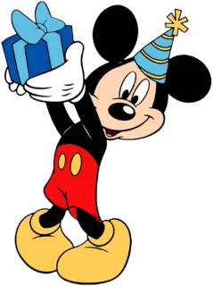 🎁 6300095e Mickey Mouse Myszka Miki, kreskówka, Disney, prezent, impreza, uroczystość telegram sticker
