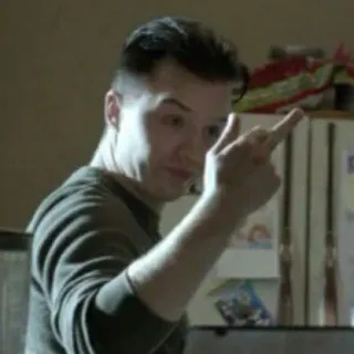 🔫 07e99034 jari tengah, menyinggung, gestur, orang, pria telegram sticker