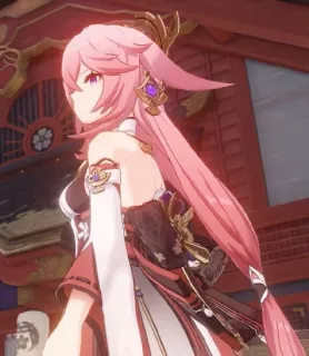 😏 4efea0f9 Yae Miko Genshin Impact Anime, Game, Genshin Impact, Yae Miko telegram sticker