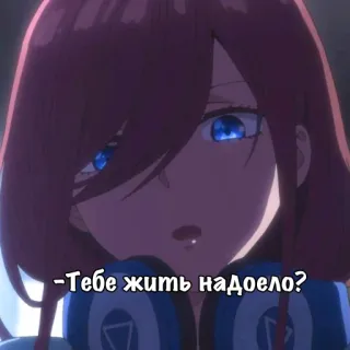 🔪 eb6d1dad Тебе жить надоело? 动漫女孩, 俄语文本, 表情, 动画, 问题 telegram sticker