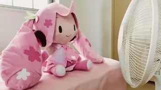 😃 a3c47876 doll, plush, pink, cherry blossom, toy, cute telegram sticker