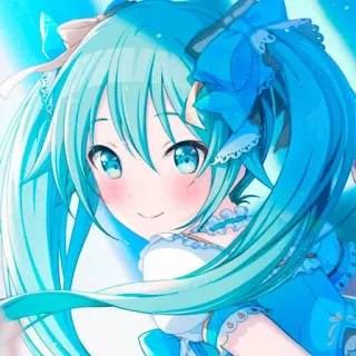 🐬 5b0b7cab Hatsune Miku アニメ, ボーカロイド, ミク, 可愛い, カワイイ telegram sticker