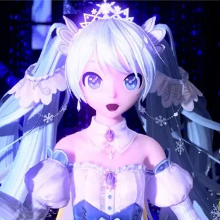 🐬 7347edf6 Hatsune Miku アニメ, 漫画, ボーカロイド, 初音ミク, 雪, 可愛い, カワイイ telegram sticker