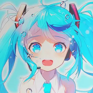 Alvena as Miku telegram stickers