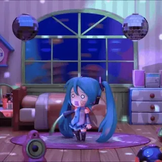 🥬 1bd33bd3 Hatsune Miku アニメ, ミク, ちび, かわいい, 音楽, ボーカロイド whatsapp sticker