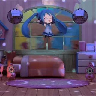 🥬 a7d9e7d8 Hatsune Miku アニメ, ボーカロイド, 初音ミク, かわいい, 可愛い, キャラクター, 音楽 whatsapp sticker