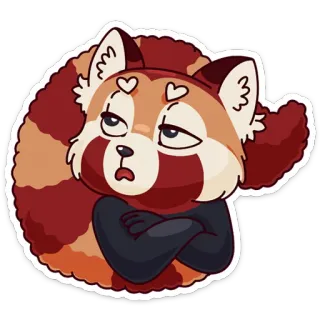 😑 1cd3bc4f panda rosso, cartone animato, carino, animale, adesivo telegram sticker