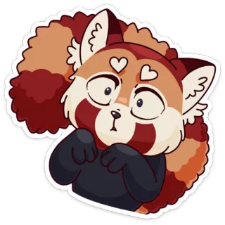 🐰 450cb388 panda rosso, carino, cartone animato, animale, kawaii telegram sticker