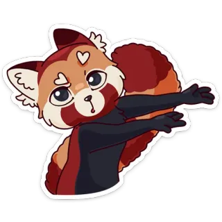 😯 4db6218d Panda rosso, Cartone animato, Animale, Carino, Cuore, Illustrazione telegram sticker