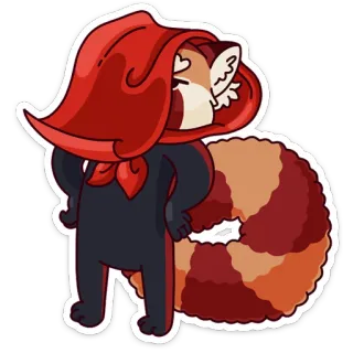 😎 7e7c00f3 panda rosso, animale, carino, cartone animato, adesivo telegram sticker