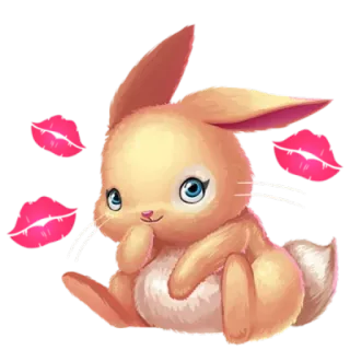 💋 506567a5 bunny, rabbit, animal, cute, kiss, love telegram sticker