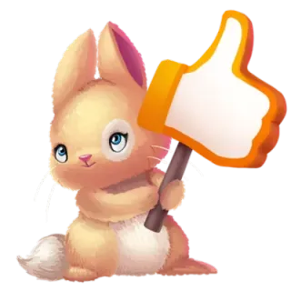 👍 ccba62c9 rabbit, animal, thumb up, like, cute, positive telegram sticker