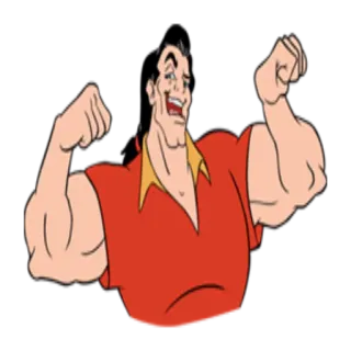 🥊 0a8e6b48 Gaston Beauty and the Beast Disney, Desenho animado, Personagem, Músculos, Gastão telegram sticker