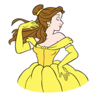 😤 30ada28d Belle Beauty and the Beast Bela, Princesa Disney, A Bela e a Fera, desenho animado, animado telegram sticker