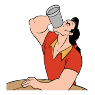 🍺 7811b18f Gaston Beauty and the Beast disney, gaston, a bela e a fera, desenho animado, bebendo, cerveja telegram sticker