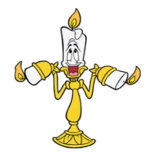 😞 791e206c Lumiere Beauty and the Beast vela, candelabro, disney, desenho animado, personagem, animado telegram sticker