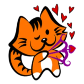 🏹 571f7c98 kat, liefde, hart, schattig, boogschutter, kitten telegram sticker