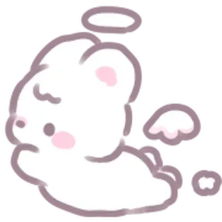 😇 a4d4b824 天使, クマ, かわいい, マンガ, かわいい, 動物 telegram sticker