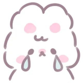 😥 cb4e3568 かわいい, 可愛い, 泣く, 悲しい, 雲, ふわふわ, 動物 telegram sticker
