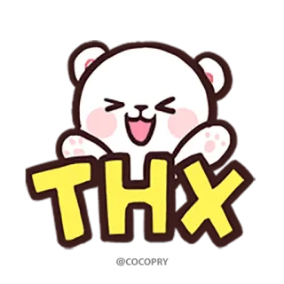 😝 df7384ce THX ours, merci, merci, mignon, autocollant telegram sticker