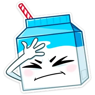 🤦‍♀️ 33a6b03a นม, เอามือกุมหน้าผาก, การ์ตูน, กล่องนม, อารมณ์, ตลก, มีม telegram sticker