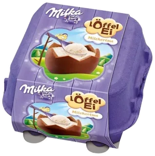 🥚 0a424b1e Löffel Ei Milchcreme Milka, chocolade, ei, dessert, eten, snoep telegram sticker