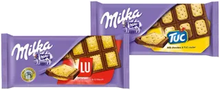 🍫 6e3dc2fb Milka, TUC Milka, chocolade, TUC, snack, snoep telegram sticker