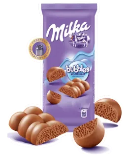 🍿 b0863619 Bubbles молочный chocolade, Milka, Bubbles, snoep, zoet, toetje, eten telegram sticker