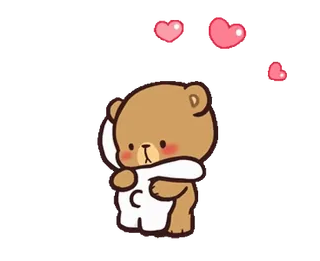 💕 237db639 miś, słodki, miłość, serca, kreskówka, kawaii, uroczy telegram sticker