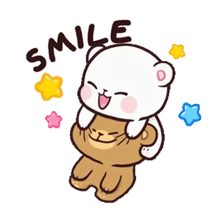 🥰 4673a590 Smile słodkie, misie, kreskówka, kawaii, zwierzęta, przyjaciele telegram sticker