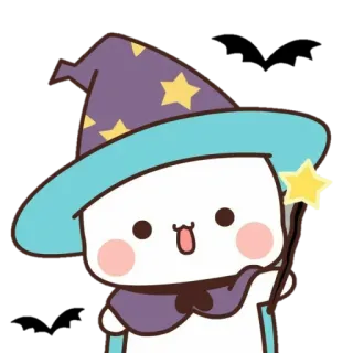 🦋 a19363b6 만화, 마법사, 마법, 캐릭터, 별, 모자, 귀여운 telegram sticker