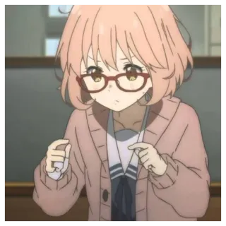 🍧 0a1a05de Mirai Kuriyama Beyond the Boundary Anime, Ragazza, Occhiali, Carina, Kawaii, Mirai Kuriyama, Beyond the Boundary telegram sticker