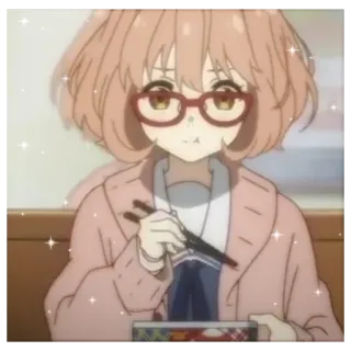 ♡₊ 🕸 ‧ мирай ♡ ‧ ₊🥛by @anime_stickerr telegram stickers