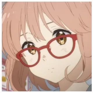 🤍 547e722b Mirai Kuriyama Beyond the Boundary Anime, Ragazza, Occhiali, Carina, Mirai Kuriyama, Oltre il confine telegram sticker