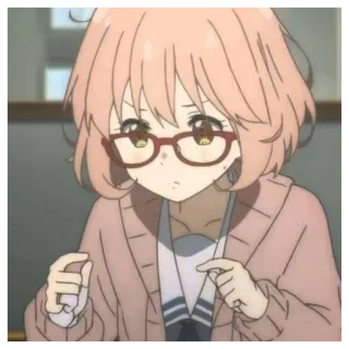 🌨 63183fd9 Mirai Kuriyama Kyoukai no Kanata Anime, Occhiali, Carina, Ragazza, Mirai Kuriyama, Kyoukai no Kanata telegram sticker