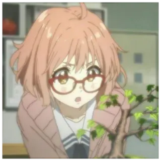 🗝 6674e5bf Mirai Kuriyama Beyond the Boundary Anime, Ragazza, Occhiali, Carina, Mirai Kuriyama, Oltre il confine telegram sticker
