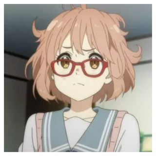 🧁 8a5c6246 Mirai Kuriyama Beyond the Boundary Anime, Ragazza, Occhiali, Carina, Mirai Kuriyama, Oltre il confine telegram sticker