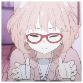 🩹 905d285d anime, personaggio, ragazza, occhiali, capelli rosa, pollice in su telegram sticker