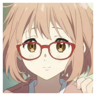 🌨 d62a6e38 Mirai Kuriyama Beyond the Boundary Anime, Ragazza, Occhiali, Carina, Personaggio, Mirai Kuriyama telegram sticker