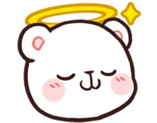 😇 2272f71a bear, cute, kawaii, halo, angel, sticker telegram sticker