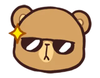 😎 58f6a511 bear, sunglasses, cool, cartoon, animal, emoji, sticker telegram sticker