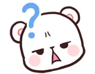 🧐 8c38d714 bear, question mark, thinking, unsure, confused, cute, cartoon telegram sticker