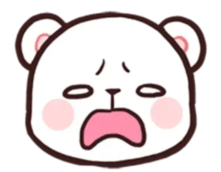 😫 ab0a8b65 bear, cartoon, cute, sad, emoji, animal telegram sticker