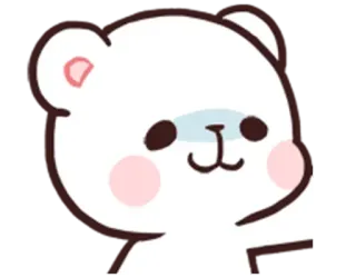 🙂 e832a1e9 bear, cute, cartoon, animal, white, kawaii telegram sticker